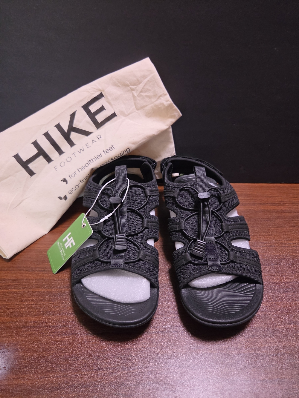 NWT HIKE Footwear HF Baresandals I Black Barefoot Sandals Women 7.5 Men 5.5